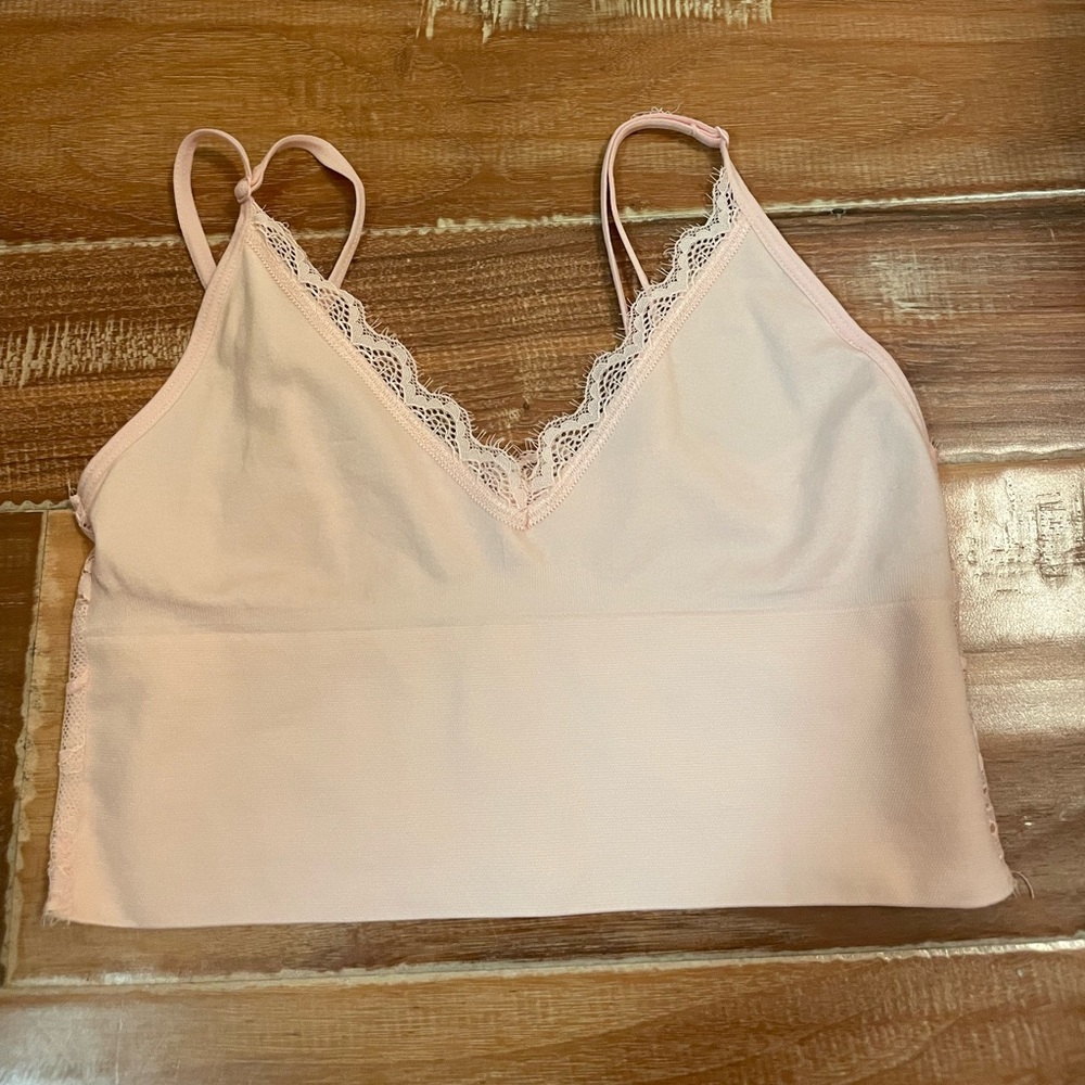 pink lace seamless tank